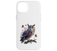 Majestuoso búho con mariposas y flores Carcasa para iPhone 14 Plus