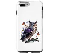 Majestuoso búho con mariposas y flores Carcasa para iPhone 7 Plus/8 Plus