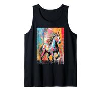 Majestuoso diseño Abstracto de Salpicaduras de Pintura de Unicornio Camiseta sin Mangas