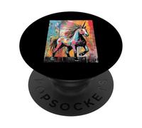Majestuoso diseño Abstracto de Salpicaduras de Pintura de Unicornio PopSockets PopGrip Adhesivo