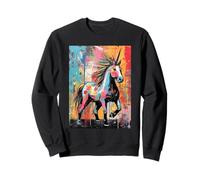 Majestuoso diseño Abstracto de Salpicaduras de Pintura de Unicornio Sudadera