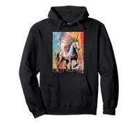 Majestuoso diseño Abstracto de Salpicaduras de Pintura de Unicornio Sudadera con Capucha