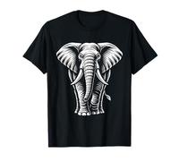 Majestuoso Elefante Línea Arte Ilustración Safari Vida Silvestre Camiseta
