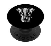 Majestuoso Elefante Línea Arte Ilustración Safari Vida Silvestre PopSockets PopGrip Adhesivo