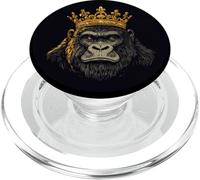 Majestuoso gorila con corona para un toque real PopSockets PopGrip para MagSafe