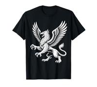 Majestuoso Griffin con alas Fierce Mythic Beast Line Art Camiseta