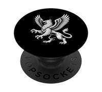 Majestuoso Griffin con alas Fierce Mythic Beast Line Art PopSockets PopGrip Adhesivo