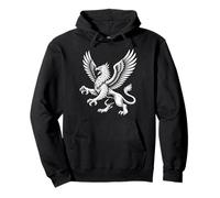 Majestuoso Griffin con alas Fierce Mythic Beast Line Art Sudadera con Capucha