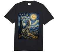 Majestuoso Lobo Aullando Van Gogh Noche Estrellada Maravilla Artística Comfort Colors Adult Heavyweight T-Shirt