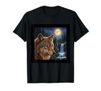 Majestuoso Lobo Bajo la Luz De La Luna Cielo Naturaleza Es Camiseta