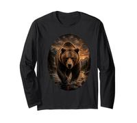 Majestuoso Oso Grizzly Bear Mountain Wilderness, Amante de los Osos pardos Manga Larga