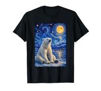 Majestuoso Oso Polar ártico Invierno Van Gogh Starry Night Art Camiseta