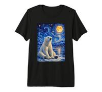 Majestuoso Oso Polar ártico Invierno Van Gogh Starry Night Art Camiseta Premium