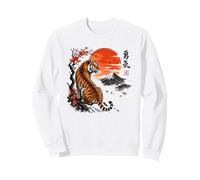 Majestuoso Tigre Japonés Coraje Arte Fuji Sakura Sudadera