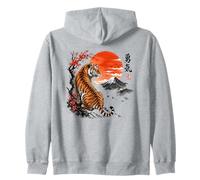Majestuoso Tigre Japonés Coraje Arte Fuji Sakura Sudadera con Capucha