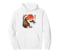 Majestuoso Tigre Japonés Coraje Arte Fuji Sakura Sudadera con Capucha
