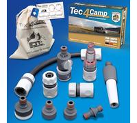 MaJoCompTec® Connect-30 Juego de filtros de agua para autocaravana, botella de llenado de agua, accesorios de tapón de depósito, conector de manguera, compatible con Gardena (conectores con filtro)