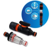 MaJoCompTec® DUOMIX Juego de filtros de agua | Mezclador para purificador de agua | Adición de pastillas de polvo para la conservación del agua potable | autocaravana barco (filtro compacto + válvula