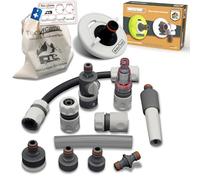 MaJoCompTec® WATERTWIN Adaptador de llenado de agua, adaptador de depósito compatible con conexión Gardena, accesorio para tapa de depósito para autocaravanas (adaptador de 3 pines D: 78 + juego de