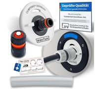 MaJoCompTec® Watertwin - Tapa de combustible con conexión de agua | Adaptador de llenado de tapa de tanque para accesorios de caravana y autocaravana (versión ECO + acoplamiento de manguera, adaptador