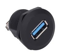 MAJONMMERD Acoplador de Montaje en Panel USB 3.0, Adaptador de Mamparo de Paso Hembra a Hembra con Bloqueo Roscado, Tapa Antipolvo Impermeable IP67 para Instalaciones de Escenas de Paneles