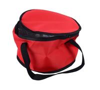MAJONMMERD Bolsa Redonda Aislada para Cazuela de Tela Oxford, 11 X 7 Pulgadas, Plegable, Aislante, para Tartas, con Tapa y Asas para Picnic, Reuniones Al Aire Libre, Comidas Familiares (Rojo)