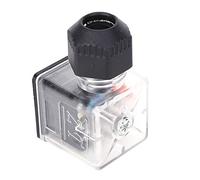 MAJONMMERD Conector de Electroválvula, Conector Eléctrico de Cable, Terminal Transparente Universal DC24V 12V con Luz, IP67 Impermeable y Resistente Al Polvo para Bobina de (12V)