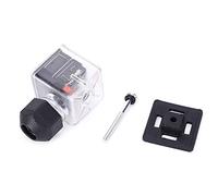 MAJONMMERD Conector de Electroválvula, Conector Eléctrico de Cable, Terminal Transparente Universal DC24V 12V con Luz, IP67 Impermeable y Resistente Al Polvo para Bobina de (24V)