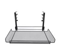 MAJONMMERD Estante de Almacenamiento Debajo del Escritorio, Bandeja de Gestión de Cables, Organizador de Cables para Escritorio, Bandeja de Almacenamiento Grande de Acero Al Carbono con (Black)