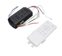 MAJONMMERD Kit de Control Remoto para Ventilador de Techo, Control Remoto de Luz de Ventilador de Techo ABS con Receptor, Sincronización de 6 Velocidades 1H 2H 4H, Reemplazo Universal para