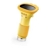 MAJONMMERD Microscopio de Mano de 2 Pulgadas para Niños, Aumento de 100-1000X 2MP HD 8 LED 6 Niveles de Brillo con Puerto, para Ciencias Educativas en PC (Orange)
