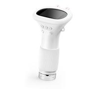 MAJONMMERD Microscopio de Mano de 2 Pulgadas para Niños, Aumento de 100-1000X 2MP HD 8 LED 6 Niveles de Brillo con Puerto, para Ciencias Educativas en PC (White)