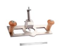 MAJONMMERD Plano de Enrutador, Plano de Enrutador Manual de Acero Inoxidable con Hoja Ajustable de 7,6 Mm y Mangos de Madera Dobles, Cepillo de Madera Manual Compacto para Ranuras, Recorte de
