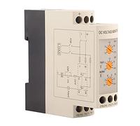 MAJONMMERD Relé de Protección de Voltaje DC, Protector de Sobrevoltaje para Motor, Monitoreo de bajo y sobre Voltaje con Retardo Ajustable, 2 Contactos NC NO, Montaje en Riel DIN para Motor (DC12V)