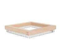 MAJONMMERD Telar de Madera para Tejer Bufandas, Tabla de Tejer de Madera de Haya, Clavijas para con Ganchos No Desmontables para Enseñar a a Adultos y Niños (de haya, acero inoxidable 2)