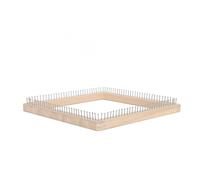 MAJONMMERD Telar de Madera para Tejer Bufandas, Tabla de Tejer de Madera de Haya, Clavijas para con Ganchos No Desmontables para Enseñar a a Adultos y Niños (de haya, acero inoxidable 3)