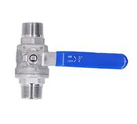 MAJONMMERD Válvula de Bola de 3/4 Pulgadas, Accesorios para Tuberías, Racores para Mangueras, Acero Inoxidable 304, Paso Total, Rosca NPT Macho, 1000 WOG, Sello de PTFE, Manija Azul con