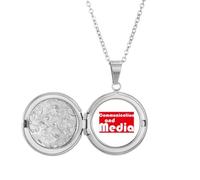 Major Communication And Media - Collar con medallón rojo para fotos, regalo de cumpleaños