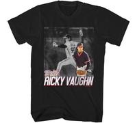 Major League Ricky Vaughn Baseball Men's T Shirt Sheen Wild Thing Pitcher tee. Black XXL