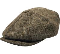 Major Wear - Gorra de lana Baker Boy en espiga marrón, talla: S-M