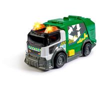 Dickie Toys Camión de reciclaje – efectos sonoros, luz de aviso, 15 cm, portón trasero, naranja