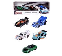 Majorette - Pack de 5 Coches de Metal Porsche, Escala 1:64, 7,5cm, Partes con Apertura, A Partir de 3 Años (212052021)