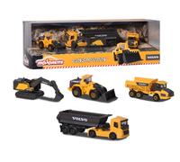 Majorette 212057287SDN - Volvo Construction Vehicles, 4-Pack - Majorette 4-Pack