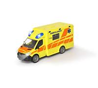 Majorette 213712001019 - Gran Serie - Mercedes-Benz Sprinter Ambulancia Finlandesa - Ambulancia en Modelo finlandés con Ruedas Libres, Metal, luz, Sonido, neumáticos de Goma Suave, 12,5 cm, 1:43, a