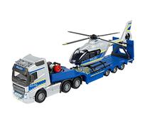 Majorette 213716000 Grand Series SOS Volvo FH-16 - Camión de policía con helicóptero Fundido a presión, Multicolor, Talla única