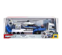Majorette Camión Grand Series SOS Volvo FH-16 – Policía con helicóptero, Fundido a presión