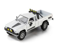 Majorette Auto Collection 1985 Toyota Hilux SR5 Pick Up - Coche Coleccionable con chasis de Metal, neumáticos de Goma y escaparate, Modelo Offroad detallado a Escala 1:64, para coleccionistas y niños