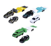 Majorette Autos Mercedes-AMG Deluxe Trailer (Juego de 3 Modelos de Coches) - 2 Coches de Juguete de Metal con Rueda Libre y 1 Remolque, Surtido al Azar de 3 Juegos de Coches para niños a Partir de 3