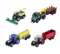 Majorette Coche Farm Trailer (1 modelo de coche) - Juguete de granja de metal con remolque, rueda libre y piezas móviles, selección aleatoria de 4 coches de juguete para niños a partir de 3 años, 9-13