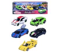 Majorette - Coches Dream Cars Italy - 5 Coches Italianos de Juguete en un Set de Regalo, 7,5cm, Fabricados en Plástico y Metal, Ruedas de Giro libre y Suspensión (212053178)